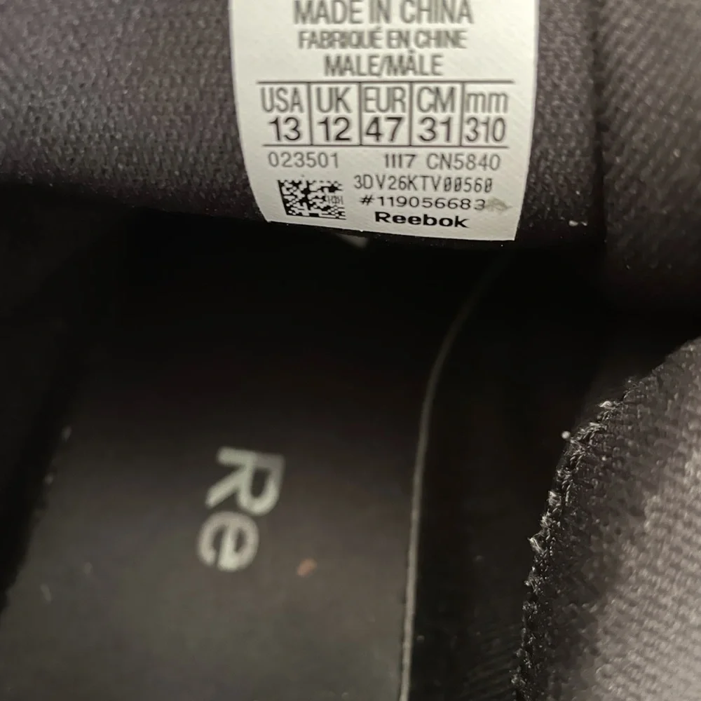Reebok Black Mesh Lace Up Mens Sneakers Size 13 - Picture 10 of 11